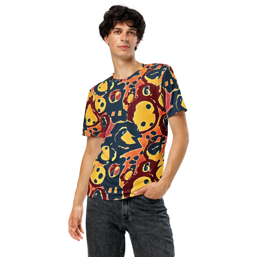 Sunset Silhouette on Men's Crew Neck T-Shirt — Front