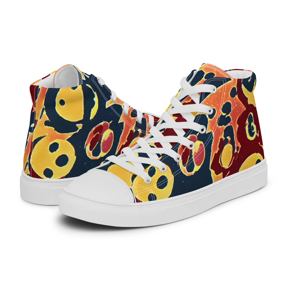 Sunset Silhouette on Men's High Top Canvas Shoes — Left