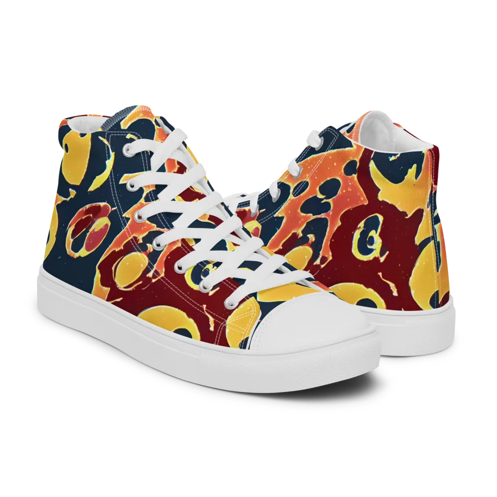 Sunset Silhouette on Men's High Top Canvas Shoes — Right