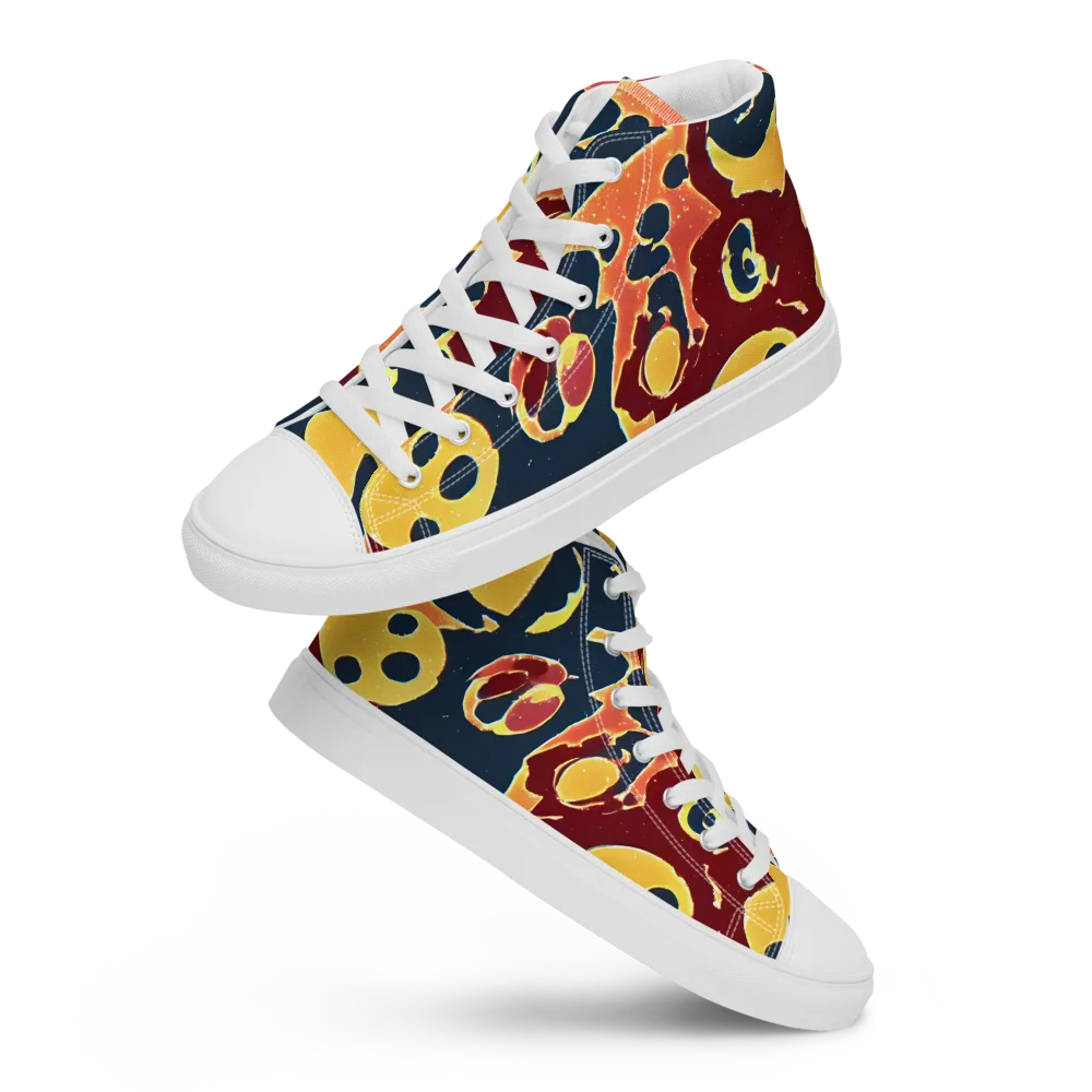 Sunset Silhouette on Men's High Top Canvas Shoes — Front