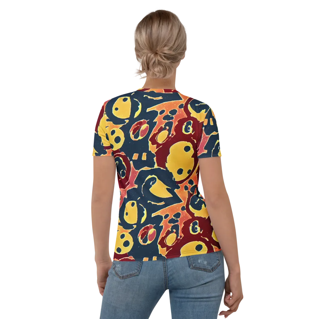 Sunset Silhouette on Women's Crew Neck T-Shirt — Back