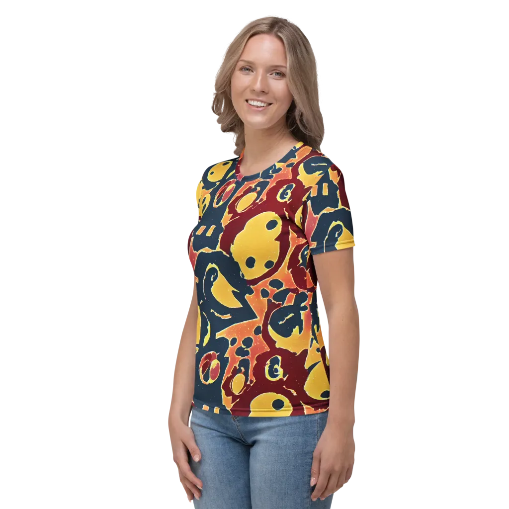 Sunset Silhouette on Women's Crew Neck T-Shirt — Left