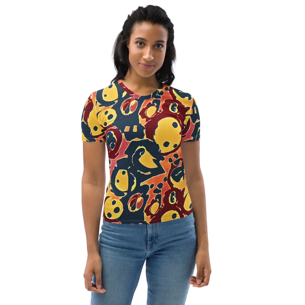 Sunset Silhouette on Women's Crew Neck T-Shirt — Front