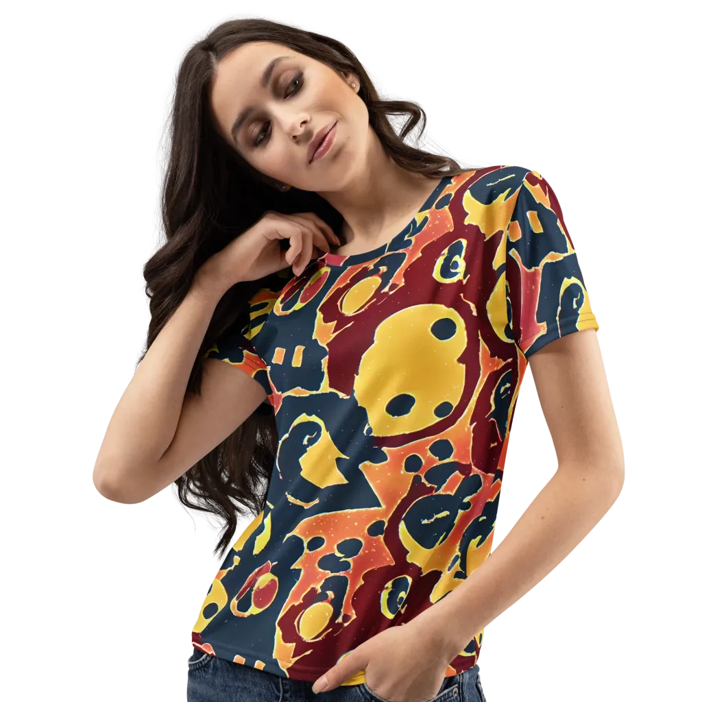Sunset Silhouette on Women's Crew Neck T-Shirt — Left Front