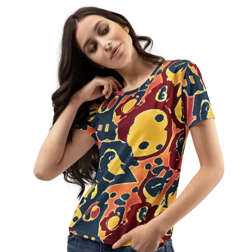 Sunset Silhouette on a Women's Crew Neck T-Shirt