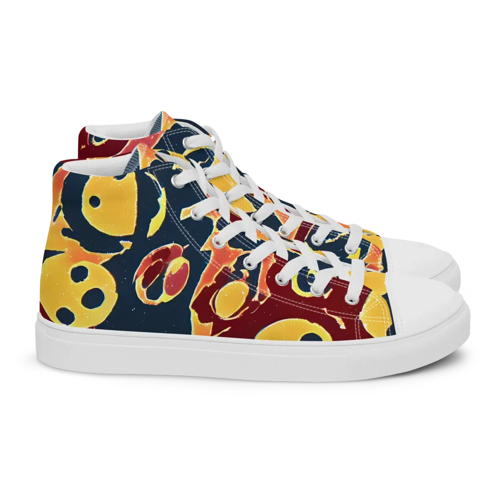 Sunset Silhouette on Women's High Top Canvas Shoes — Right