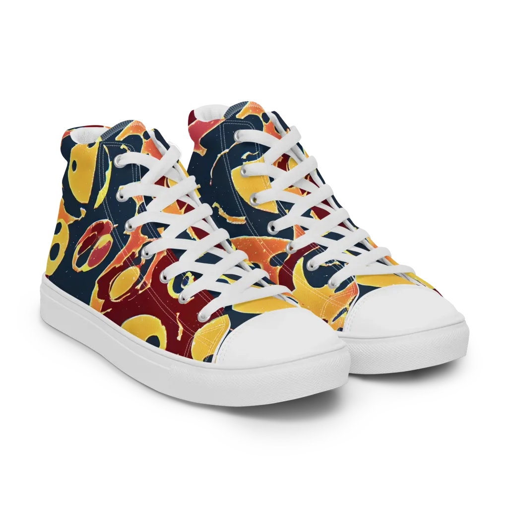Sunset Silhouette on Women's High Top Canvas Shoes — Right Front