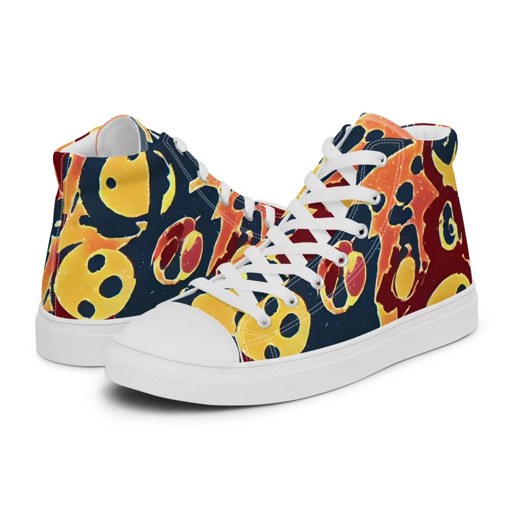 Sunset Silhouette on Women's High Top Canvas Shoes — Left
