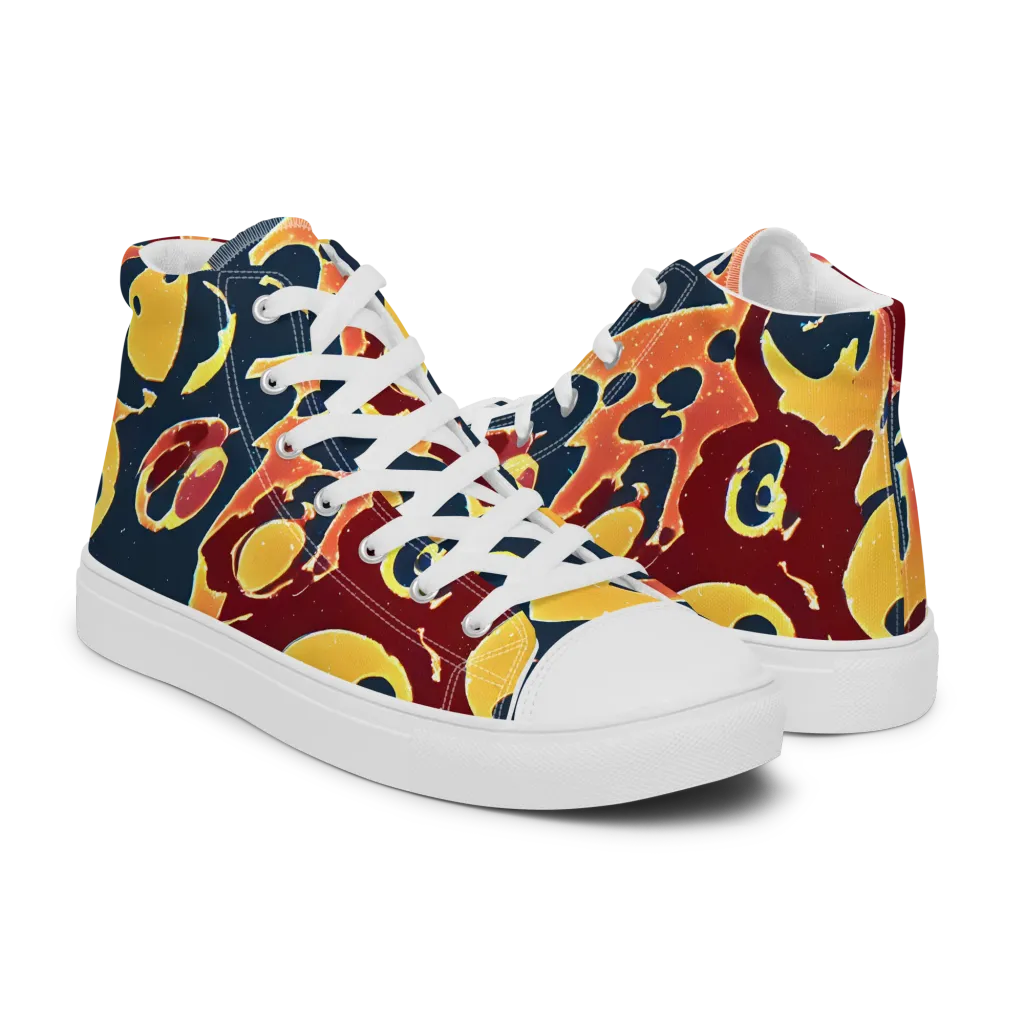 Sunset Silhouette on Women's High Top Canvas Shoes — Right