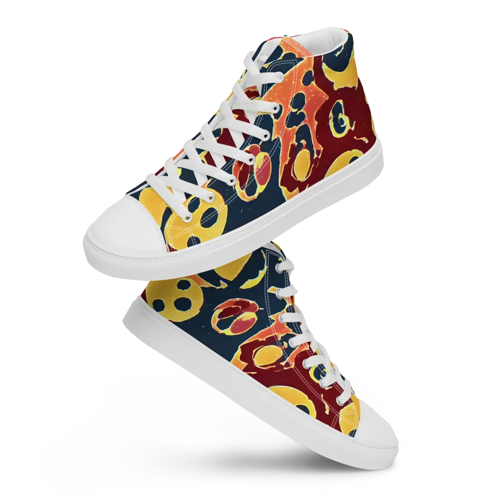 Sunset Silhouette on Women's High Top Canvas Shoes — Front