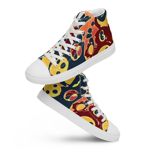 Sunset Silhouette on a Women's High Top Canvas Shoes