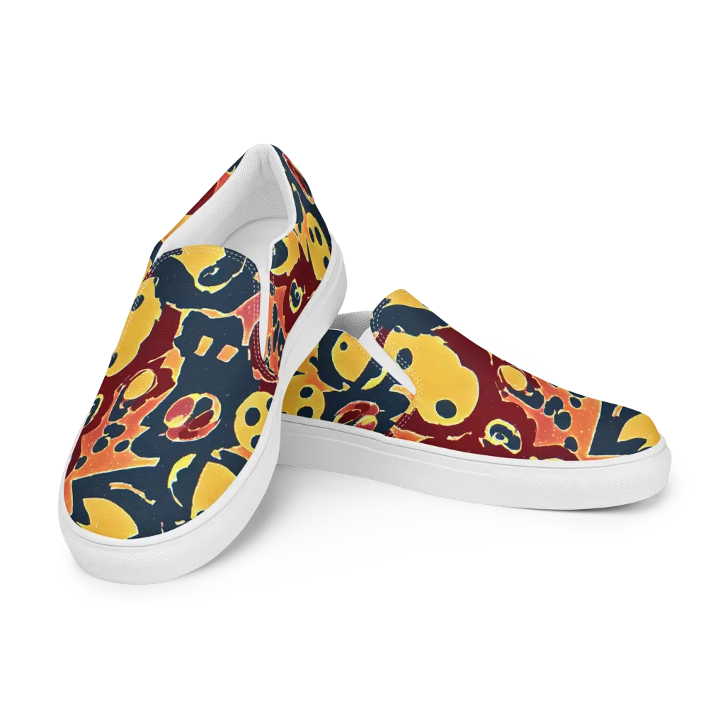 Sunset Silhouette on Men's Slip-On Canvas Shoes — Left Front