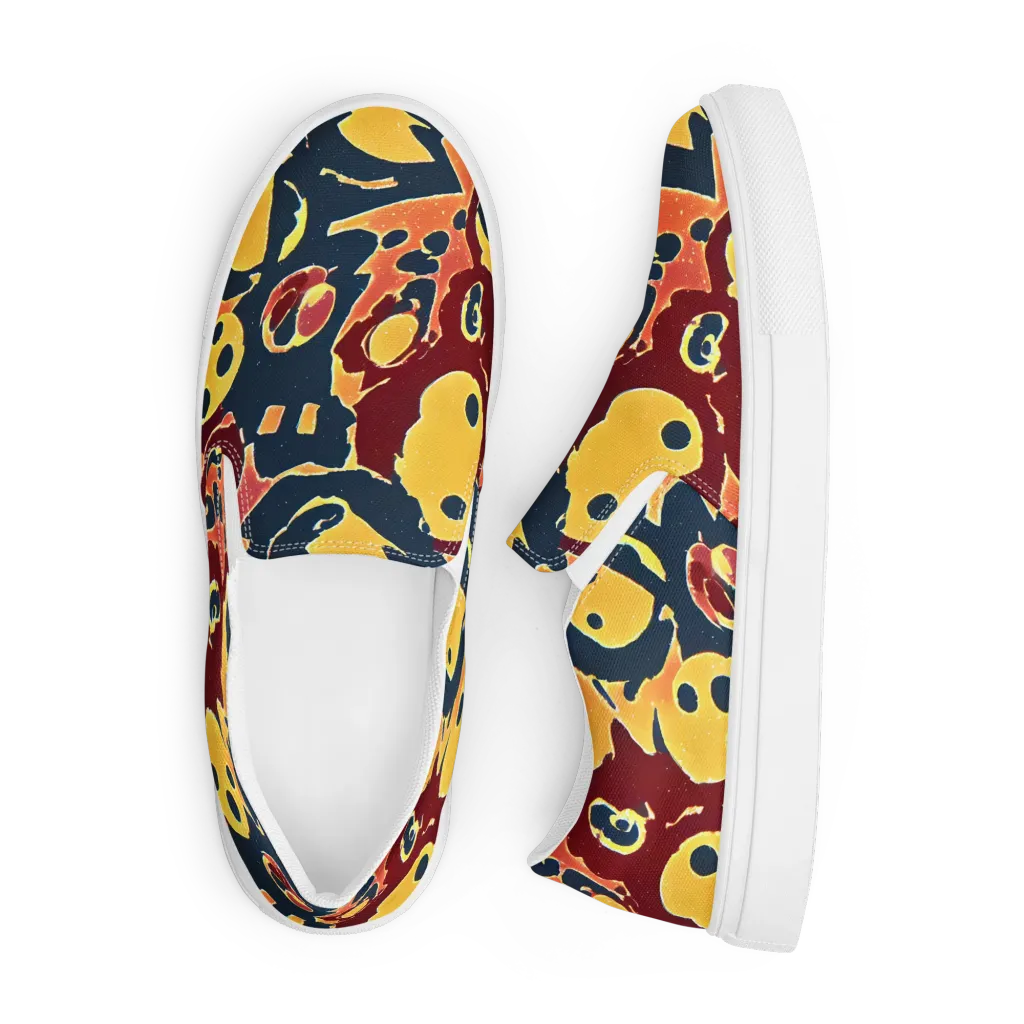 Sunset Silhouette on Men's Slip-On Canvas Shoes — Front