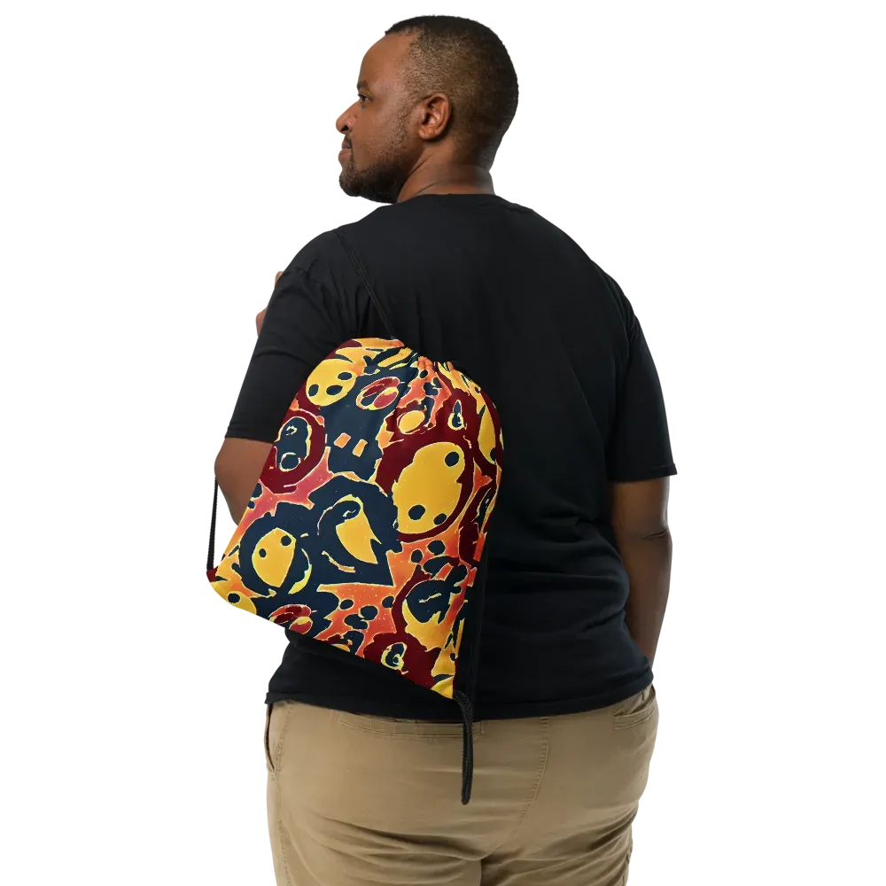 Sunset Silhouette on Drawstring Bag — Front
