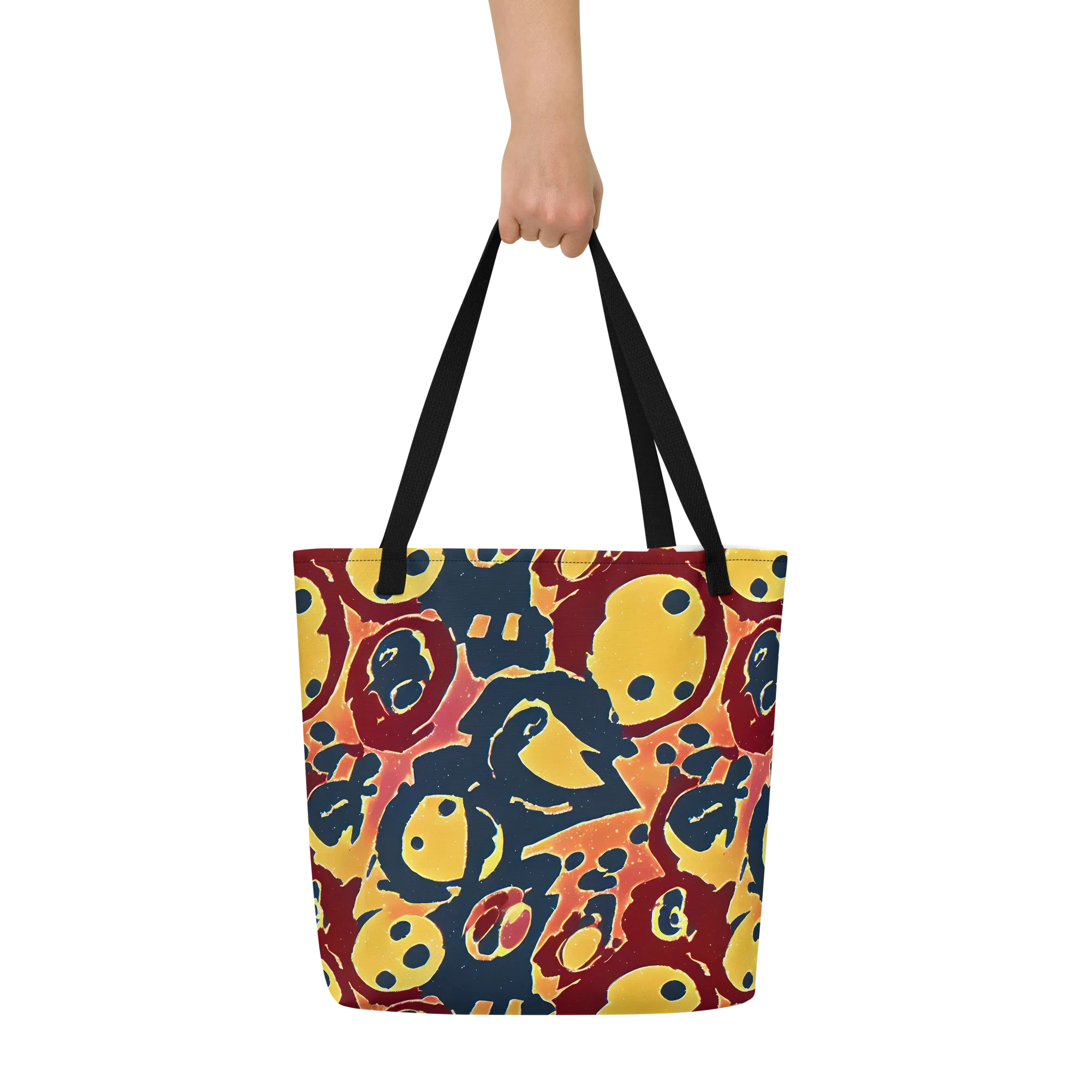 Sunset Silhouette on Large Tote Bag W/ Pocket — Front