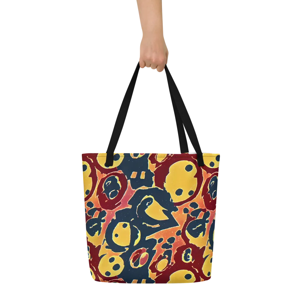 Sunset Silhouette on Large Tote Bag W/ Pocket — Front
