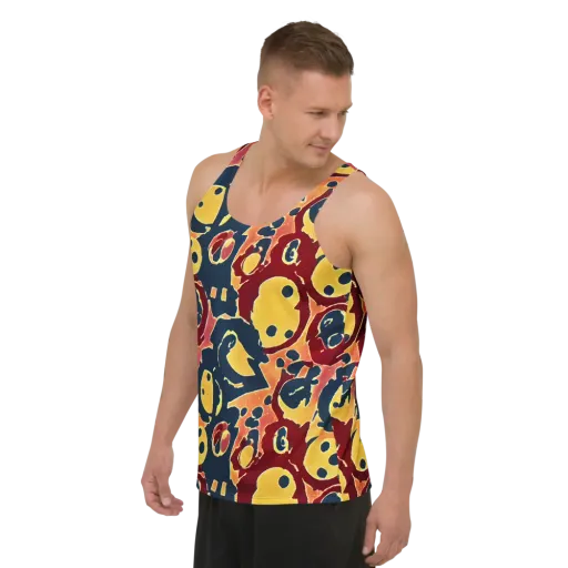 Sunset Silhouette on a Men's Tank Top