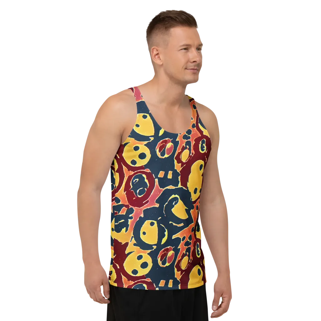 Sunset Silhouette on Men's Tank Top — Right Front