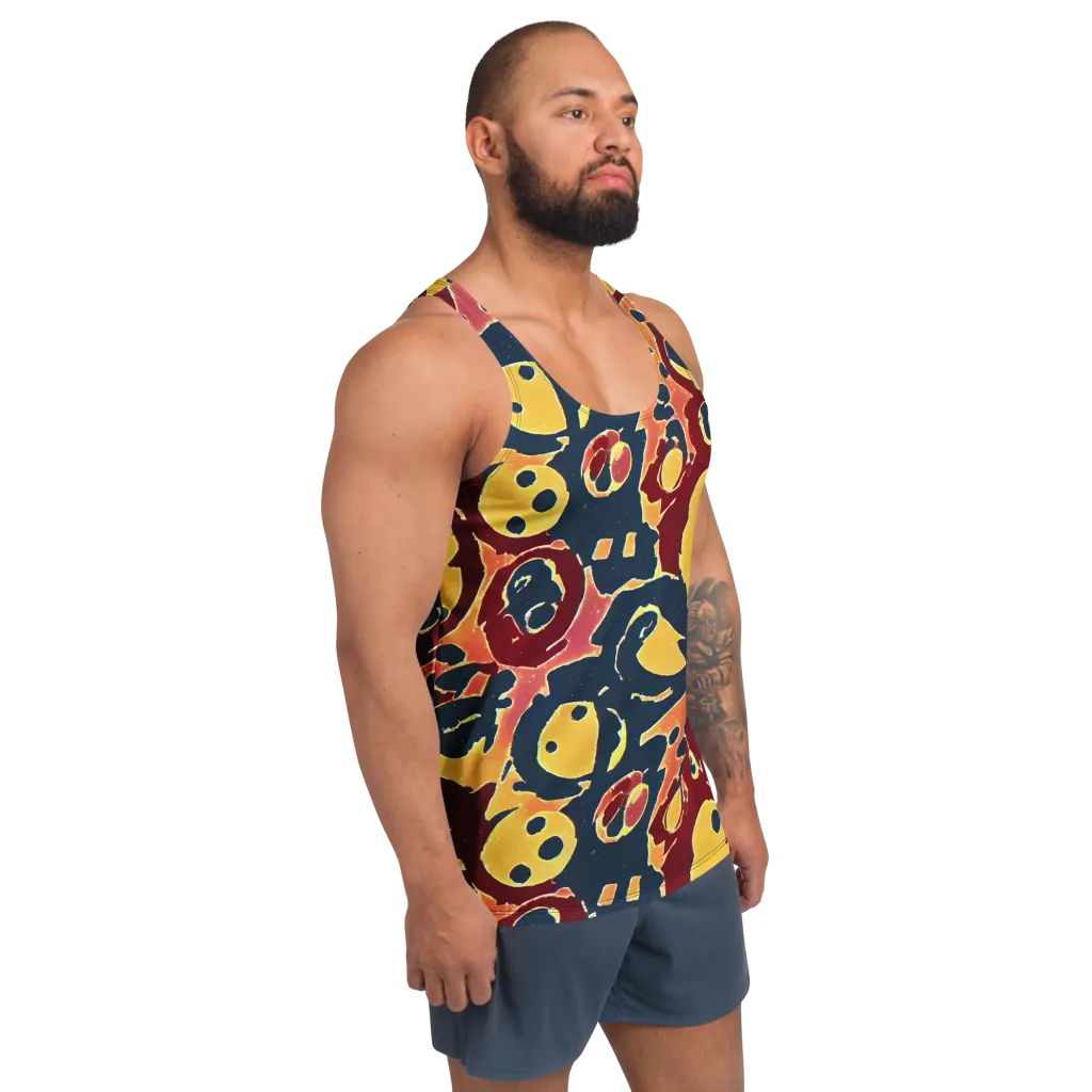 Sunset Silhouette on Men's Tank Top — Right Front
