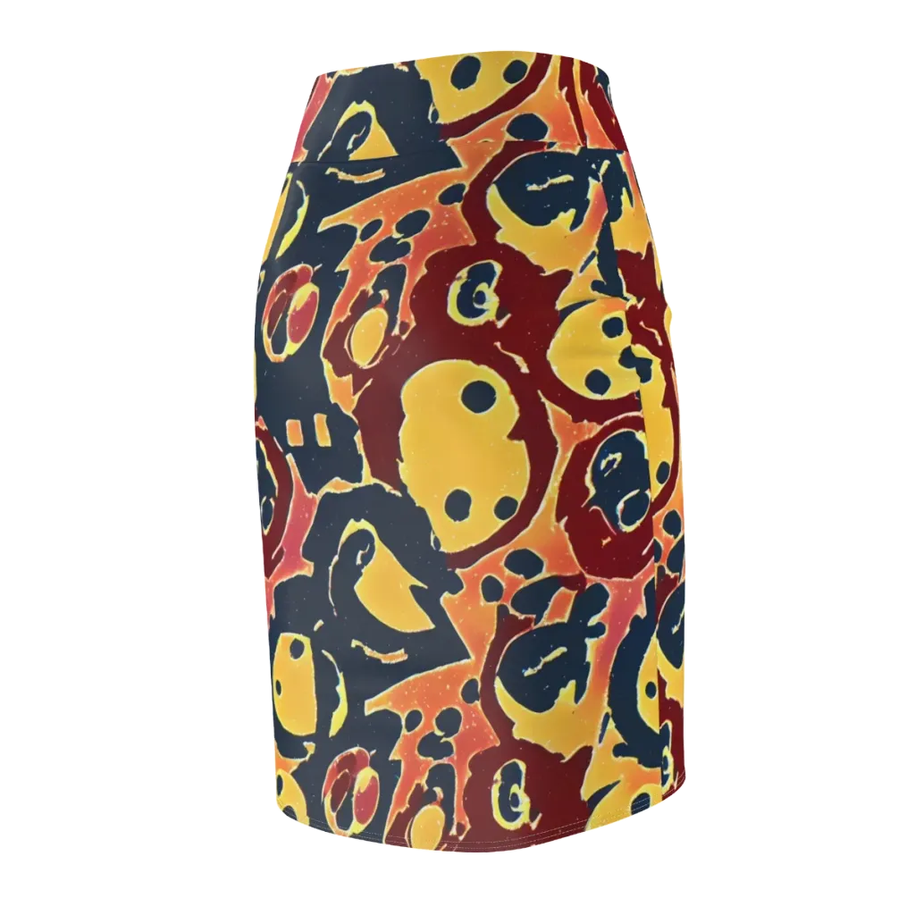 Sunset Silhouette on Pencil Skirt — Back Side