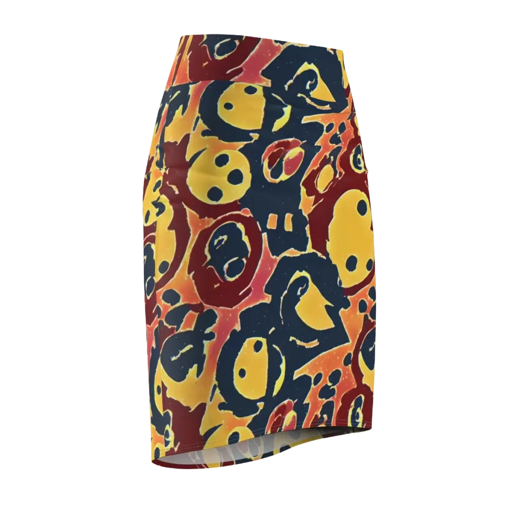Sunset Silhouette on Pencil Skirt — Front Side
