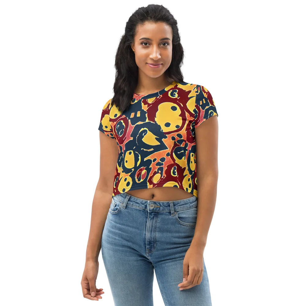 Sunset Silhouette on Crop Tee — Front