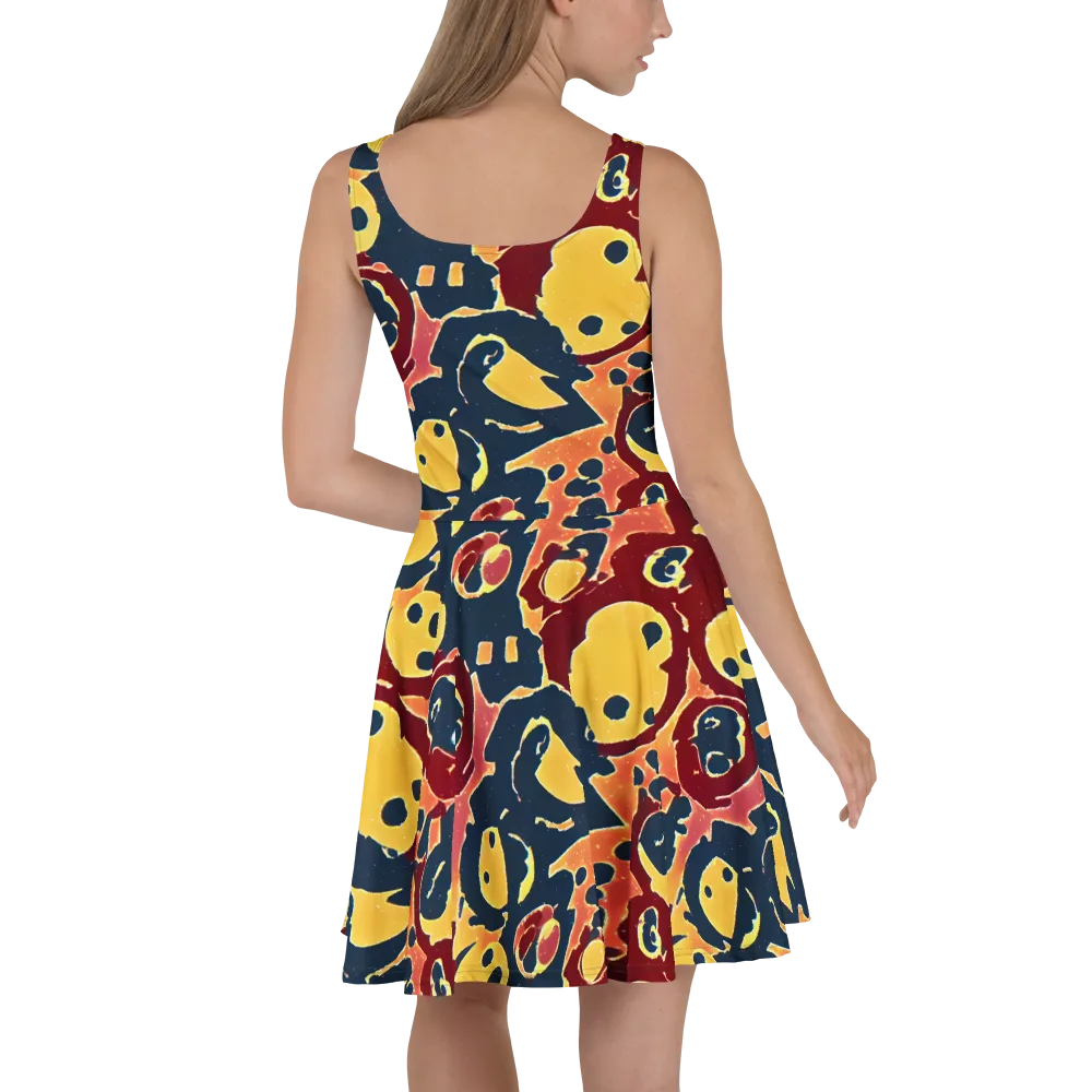 Sunset Silhouette on Skater Dress — Back