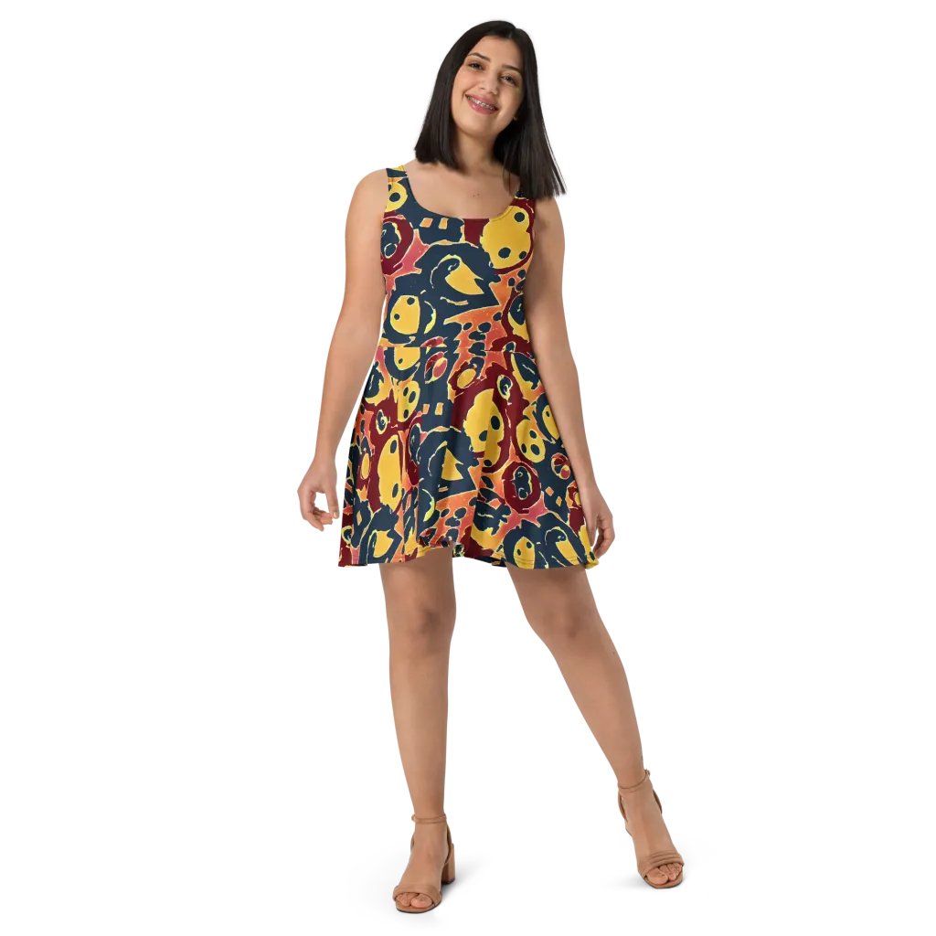 Sunset Silhouette on Skater Dress — Front