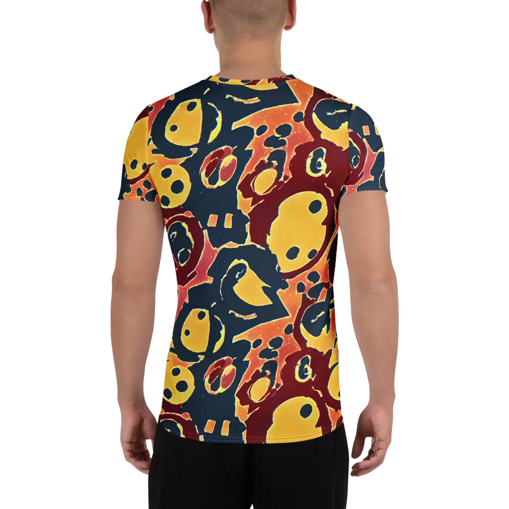 Sunset Silhouette on Men's Athletic T-Shirt — Back