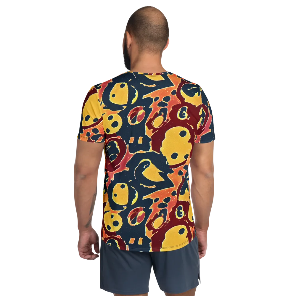 Sunset Silhouette on Men's Athletic T-Shirt — Back