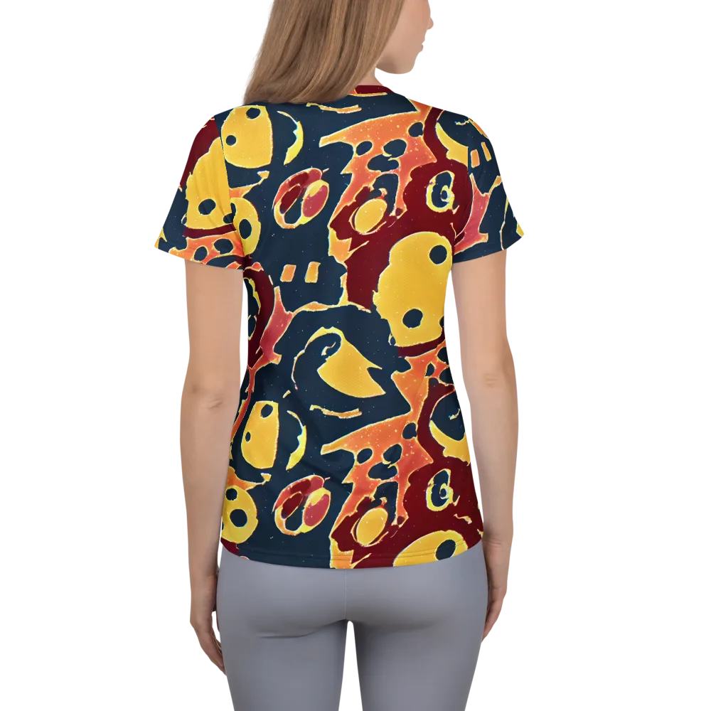 Sunset Silhouette on Women's Athletic T-Shirt — Back