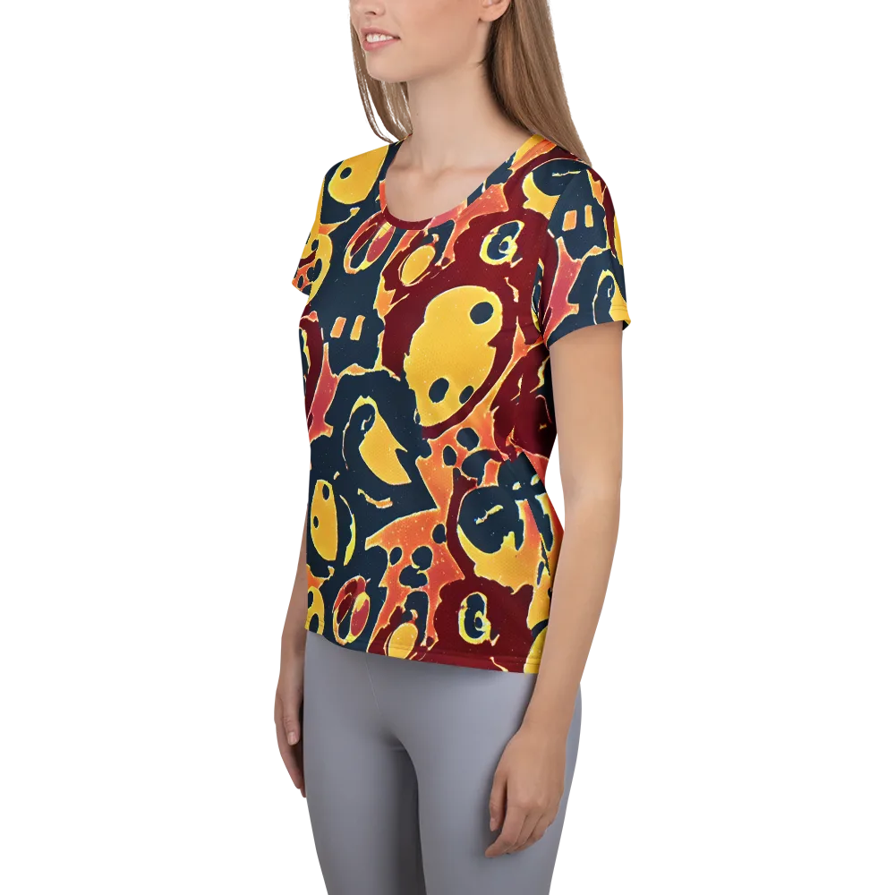 Sunset Silhouette on Women's Athletic T-Shirt — Left