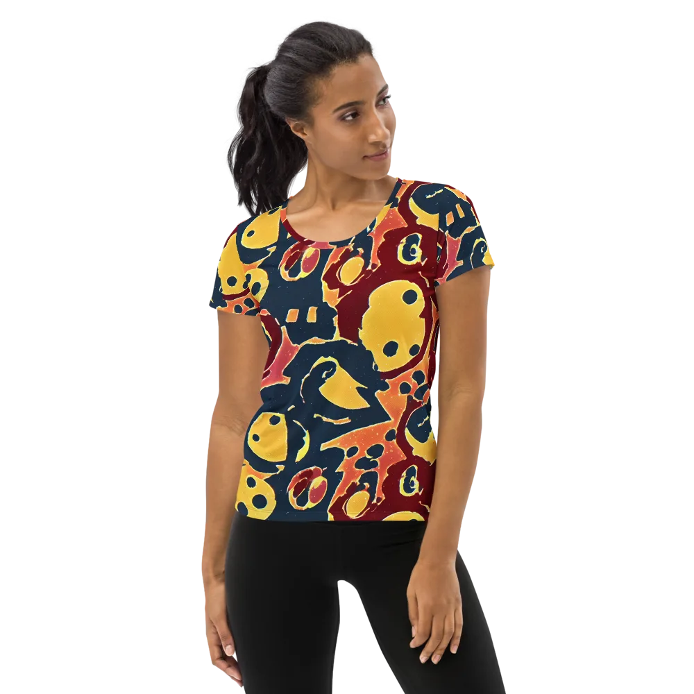 Sunset Silhouette on Women's Athletic T-Shirt — Front