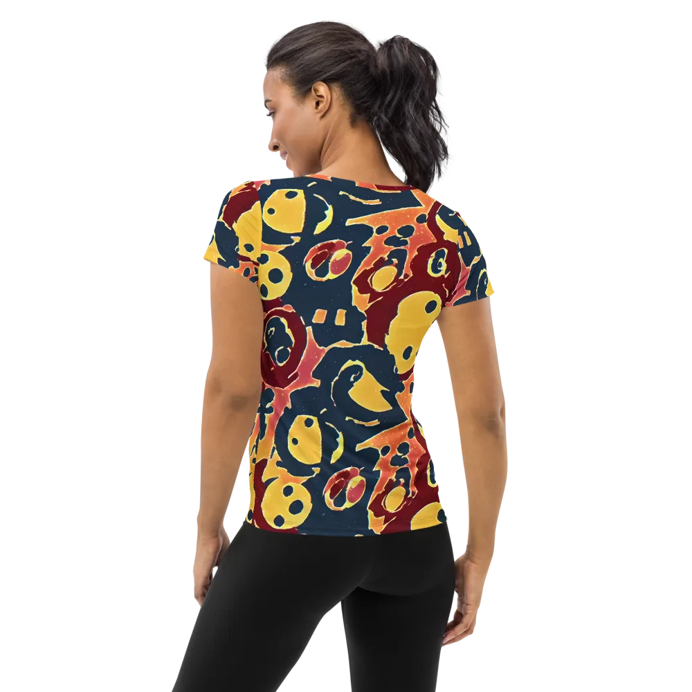 Sunset Silhouette on Women's Athletic T-Shirt — Back