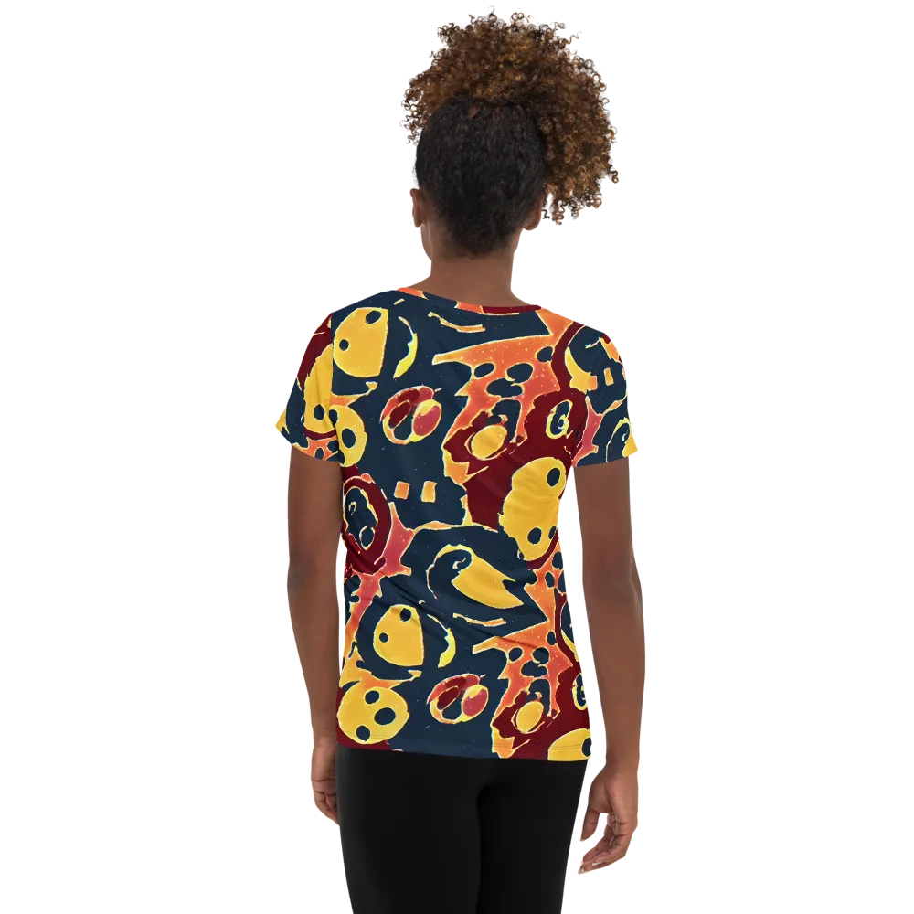 Sunset Silhouette on Women's Athletic T-Shirt — Back