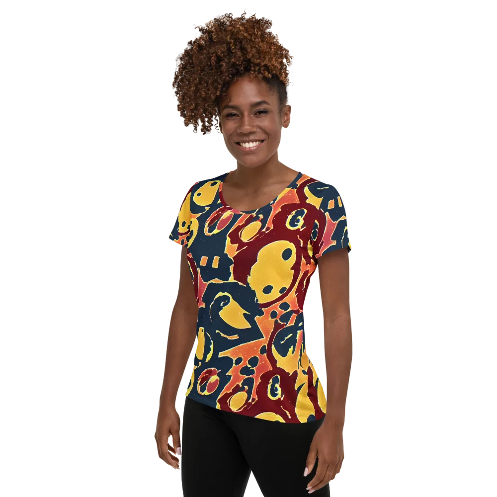Sunset Silhouette on Women's Athletic T-Shirt — Left