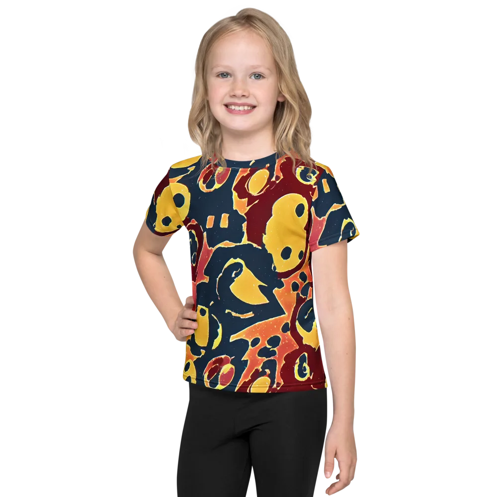 Sunset Silhouette on Kids Crew Neck T-Shirt — Front