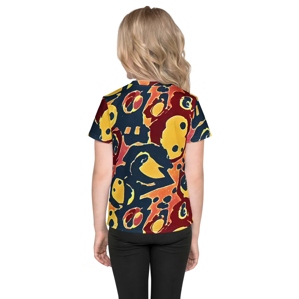 Sunset Silhouette on Kids Crew Neck T-Shirt — Back