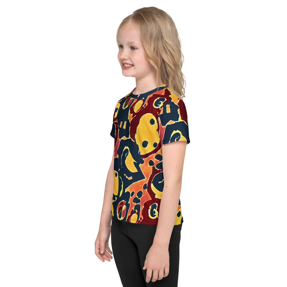 Sunset Silhouette on Kids Crew Neck T-Shirt — Left