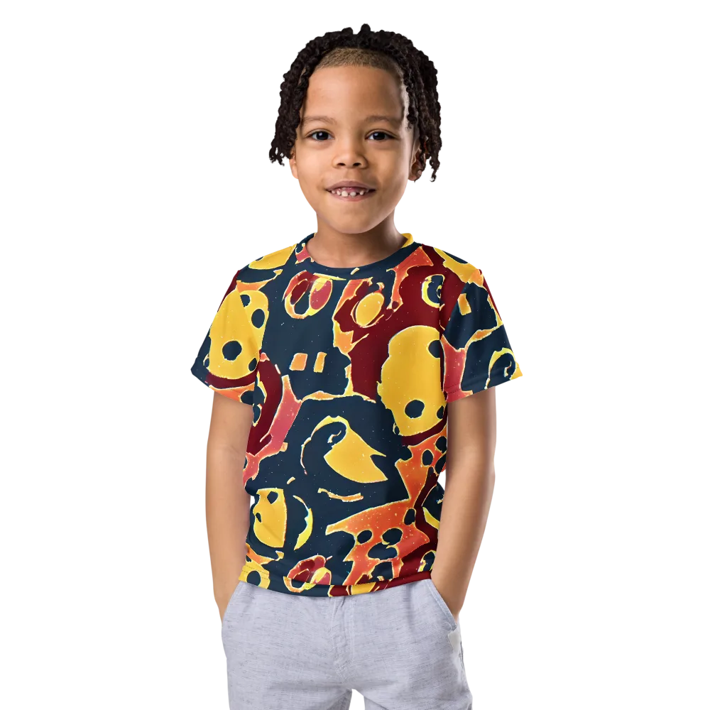 Sunset Silhouette on Kids Crew Neck T-Shirt — Front