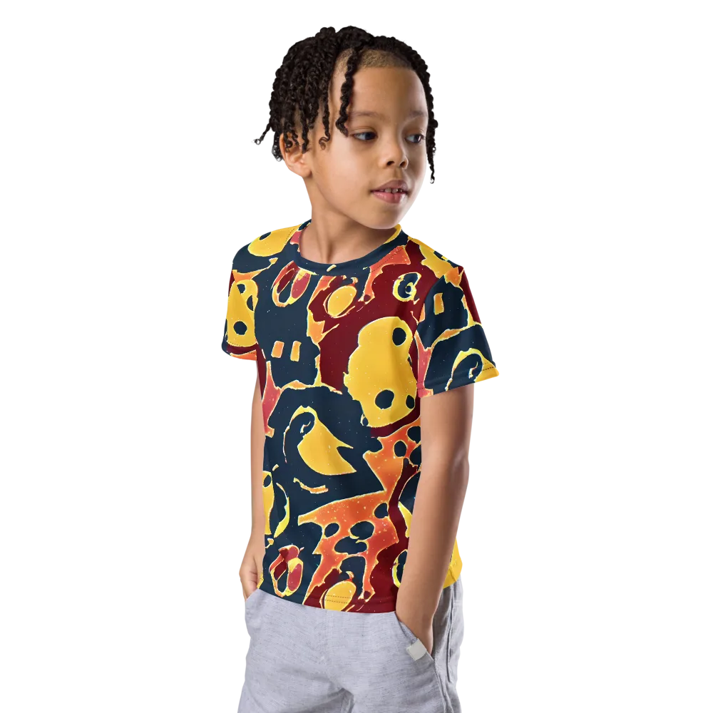Sunset Silhouette on Kids Crew Neck T-Shirt — Left Front