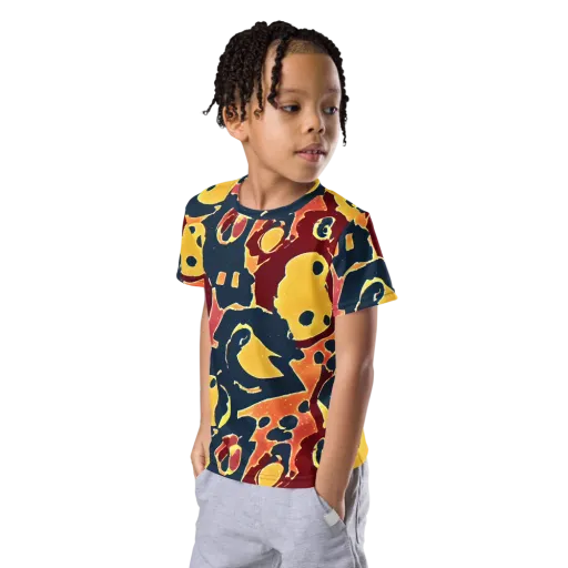 Sunset Silhouette on a Kids Crew Neck T-Shirt