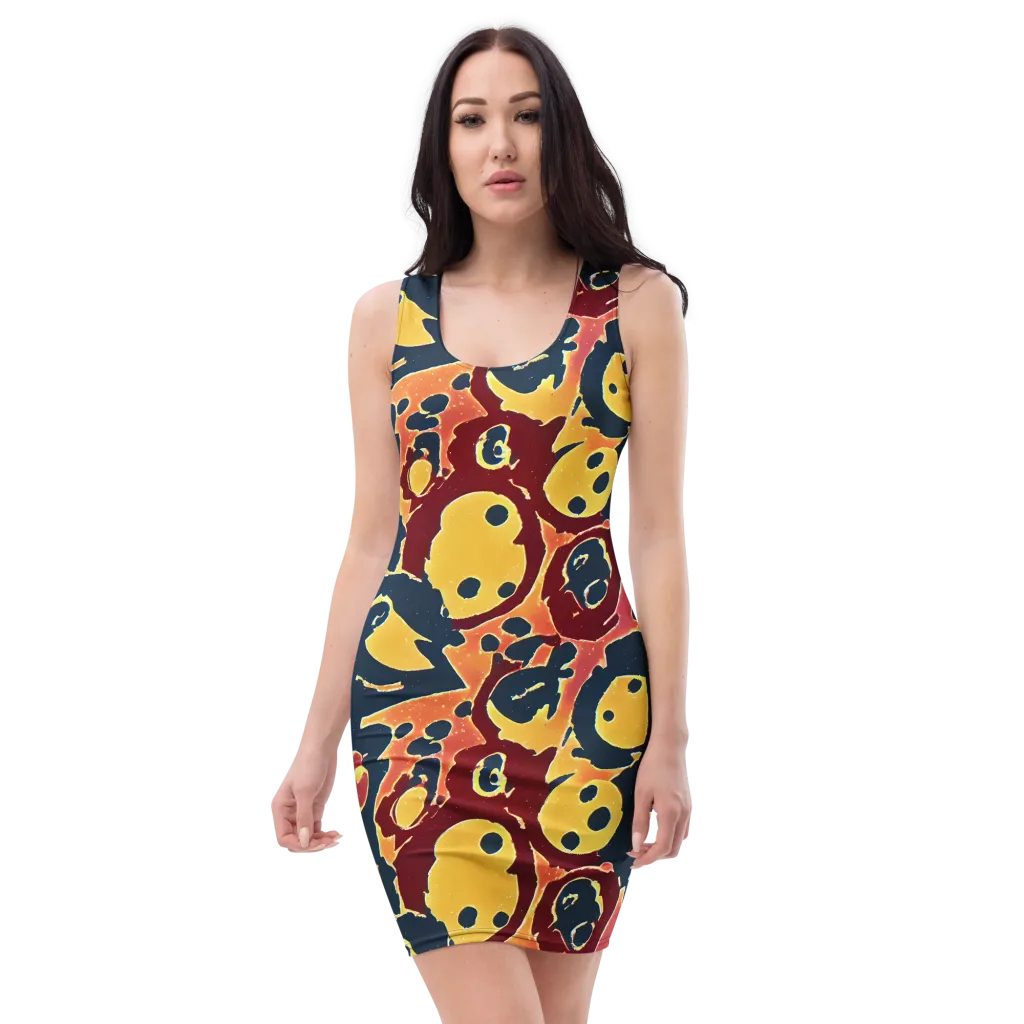 Sunset Silhouette on Bodycon Dress — Front