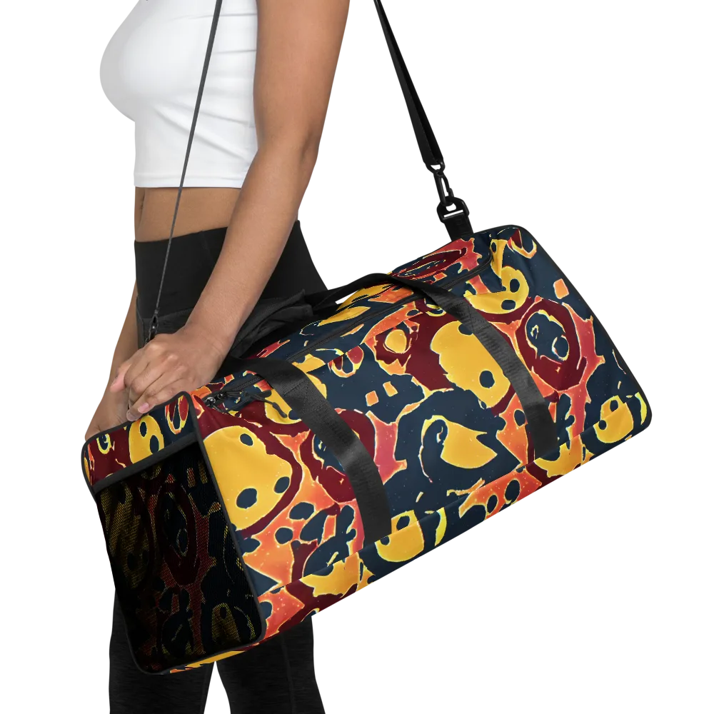 Sunset Silhouette on Duffle Bag — Front