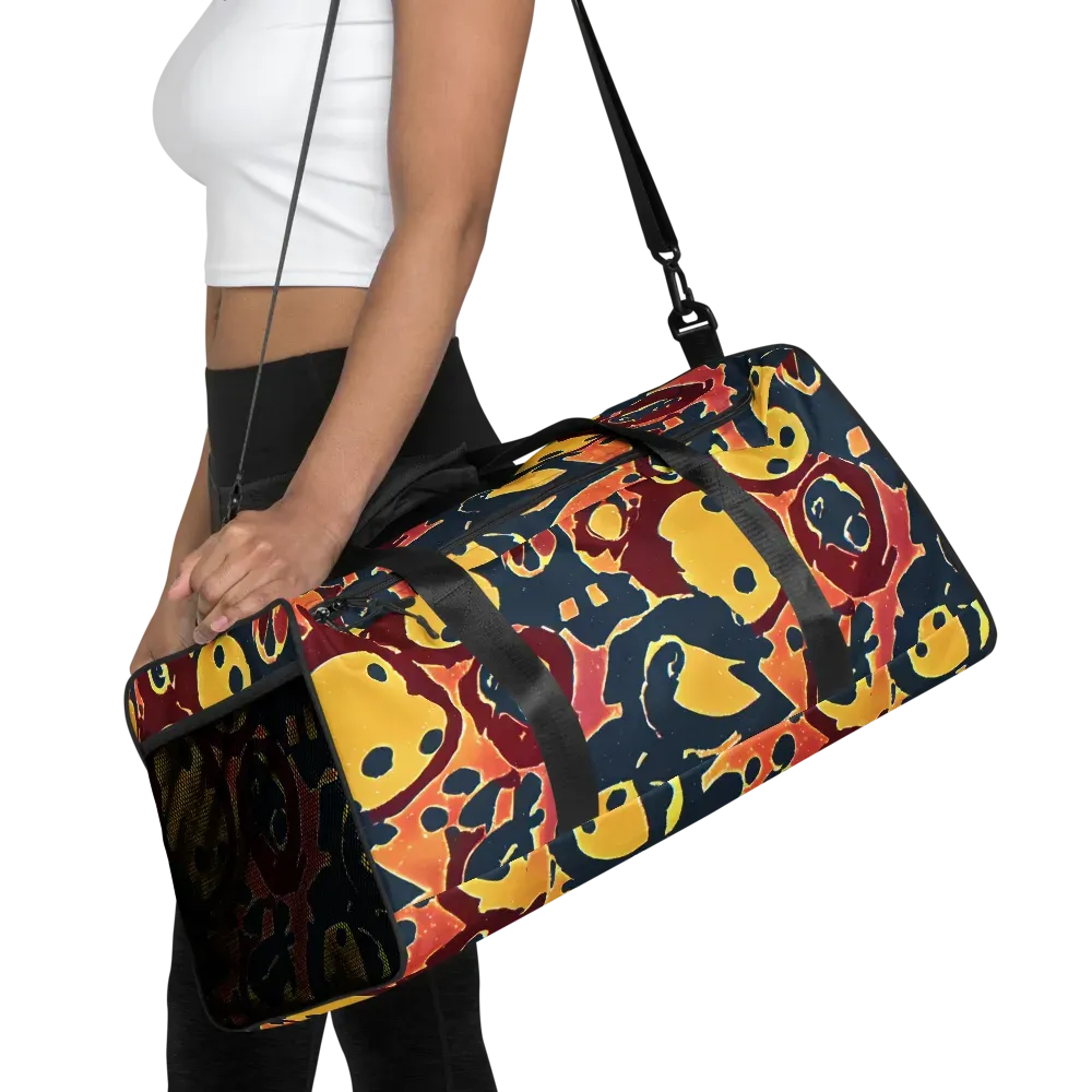 Sunset Silhouette on Duffle Bag — Front