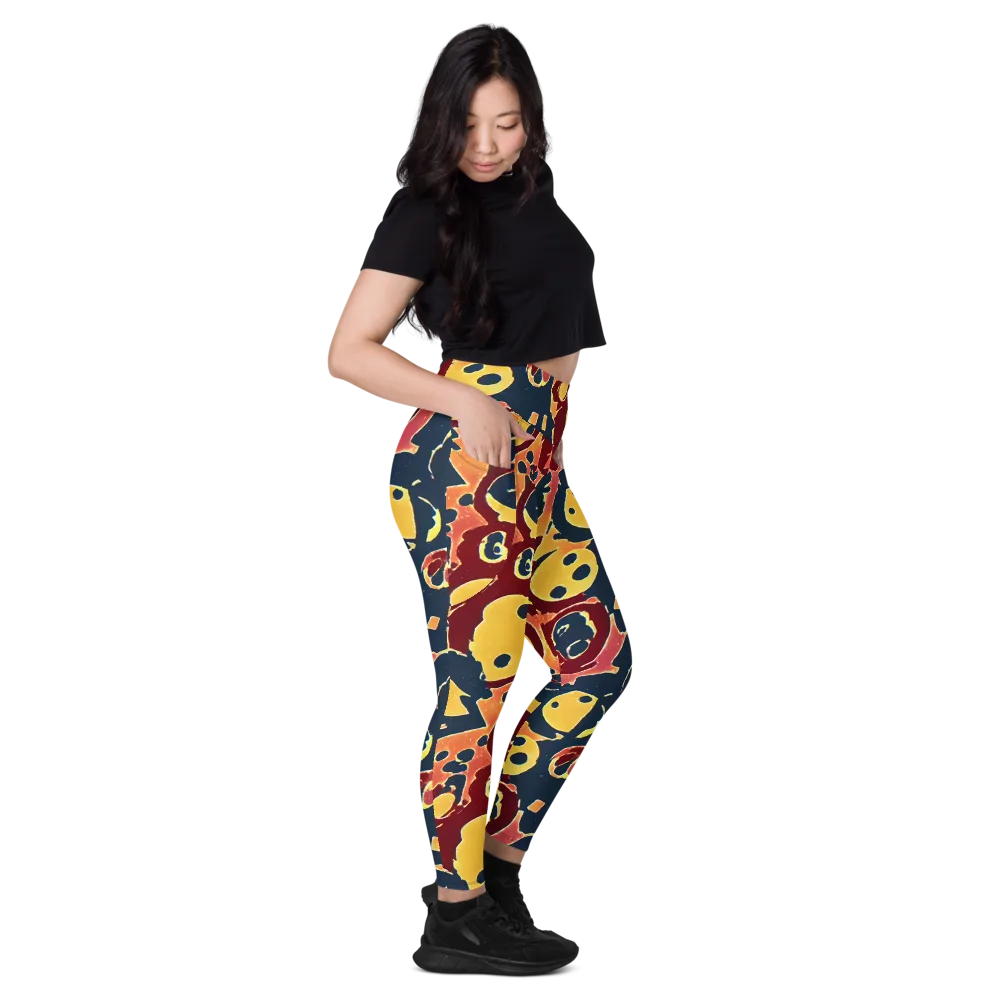 Sunset Silhouette on Leggings with Pockets — Right