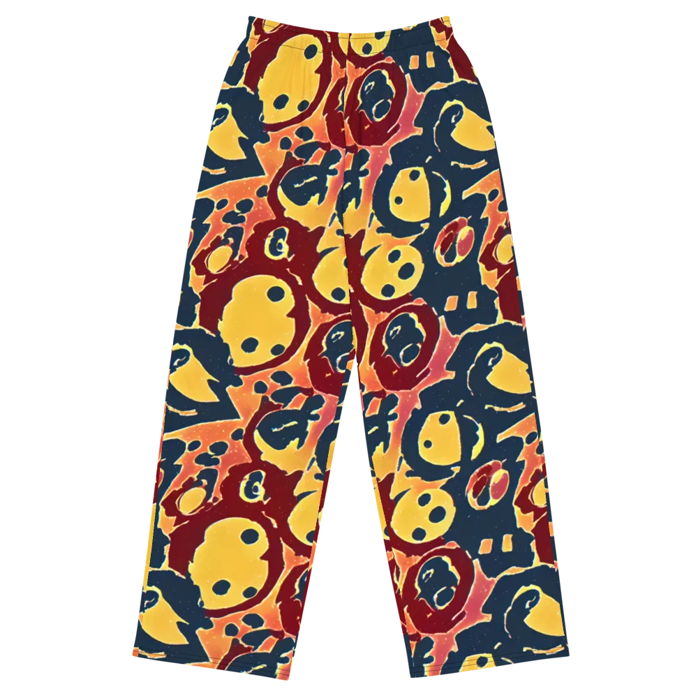 Sunset Silhouette on Wide-Leg Pants — Front