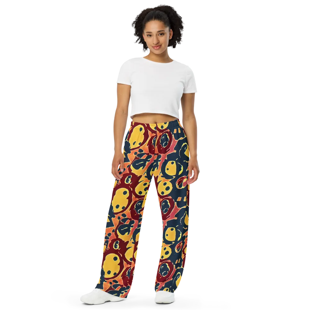 Sunset Silhouette on Wide-Leg Pants — Front