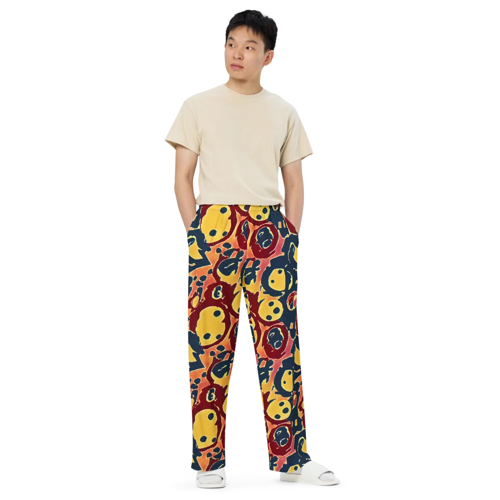 Sunset Silhouette on Wide-Leg Pants — Front