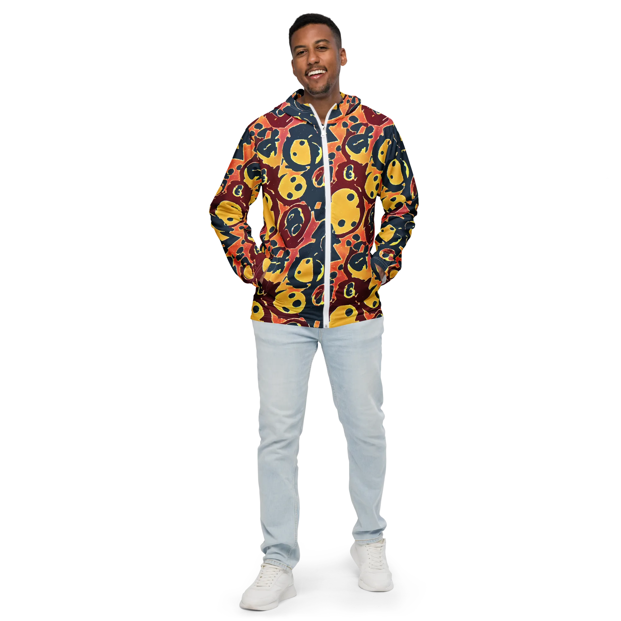Sunset Silhouette on Men's Windbreaker — Front